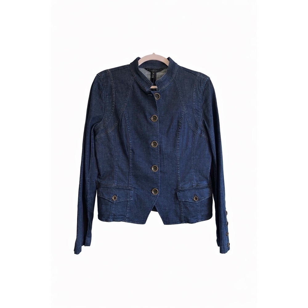 White House Black Market Denim Jacket Size 10 NWT Tailored Silhouette MSRP $150